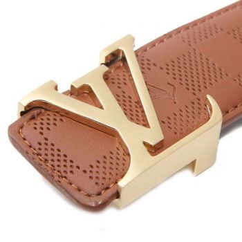 LOUIS VUITTON GOLD INITIALES BUCKLE - BROWN DAMIER EMBOSSED 706 - Men Wallet & Belts - Best Price in Pakistan - HitShop.pk